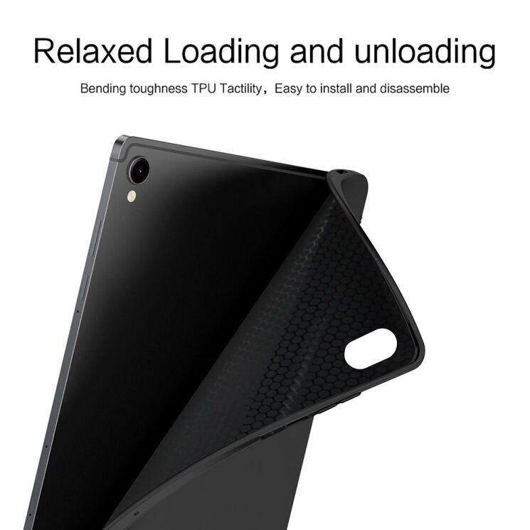 Защитный чехол Deexe Silicone Shell для Samsung Galaxy Tab S12 Plus - Black: фото 5 из 8