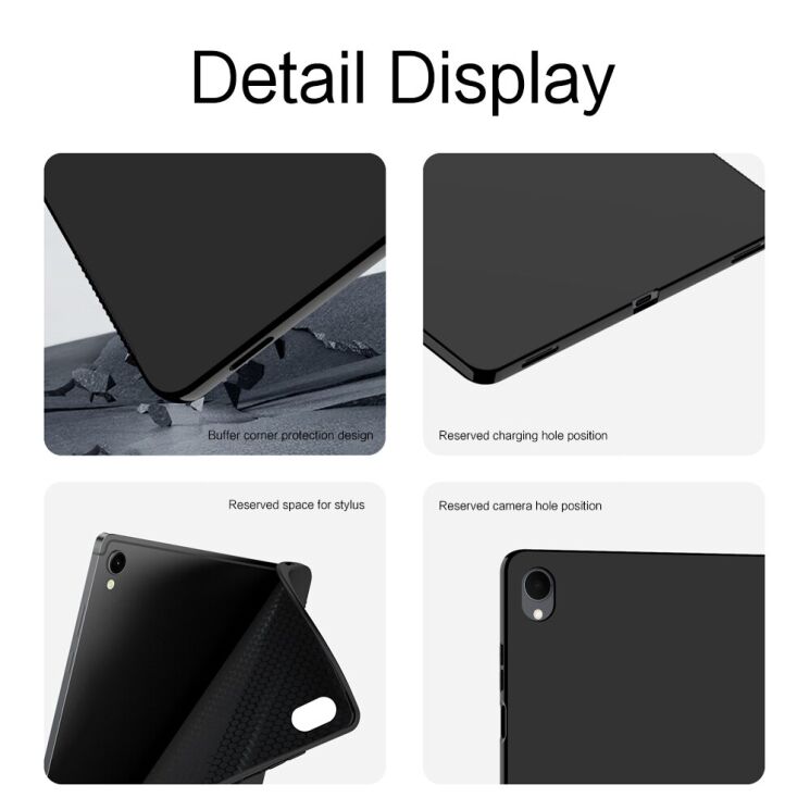 Защитный чехол Deexe Silicone Shell для Samsung Galaxy Tab S12 Plus - Black: фото 6 из 8
