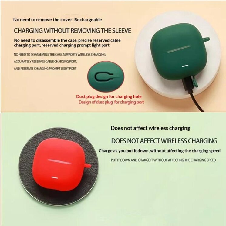 Захисний чохол Deexe Silicone Sleeve для Xiaomi Redmi Buds 8 Lite - Blackish Green: фото 10 з 13