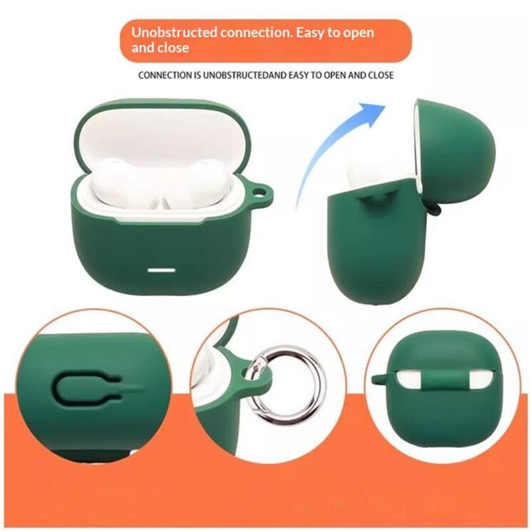 Захисний чохол Deexe Silicone Sleeve для Xiaomi Redmi Buds 8 Lite - Blackish Green: фото 4 з 13