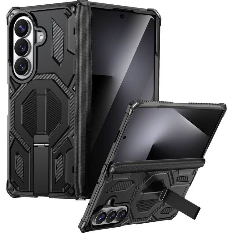 Захисний чохол Deexe Tank Stand для Samsung Galaxy Fold 8 Ultra / Fold 7 - Black (424017B) Захисний чохол Deexe Tank Stand для Samsung Galaxy Fold 8 Ultra / Fold 7 - Black: фото 1 з 10