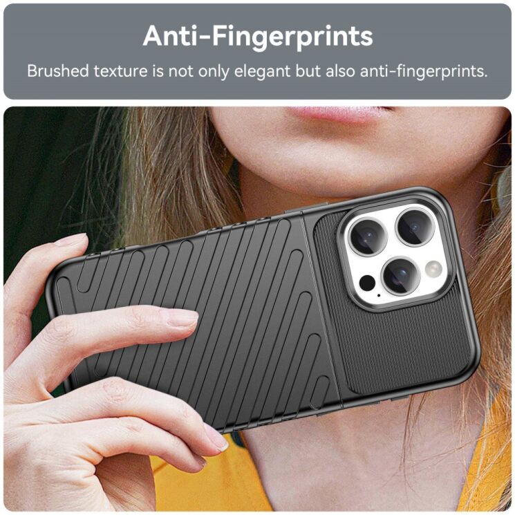 Защитный чехол Deexe Thunder Series для Apple iPhone 16 Pro - Black: фото 5 из 8