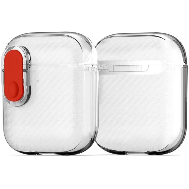 Защитный чехол DUX DUCIS PECK Series для Apple AirPods 1 / 2 - Clear Red: фото 2 из 19