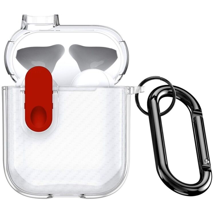 Защитный чехол DUX DUCIS PECK Series для Apple AirPods 1 / 2 - Clear Red: фото 1 из 19