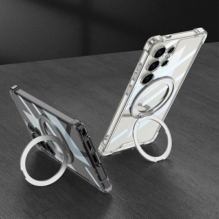 Защитный чехол GKK Airbag MagStand для Samsung Galaxy S25 Ultra (S938) - Transparent: фото 2 из 10