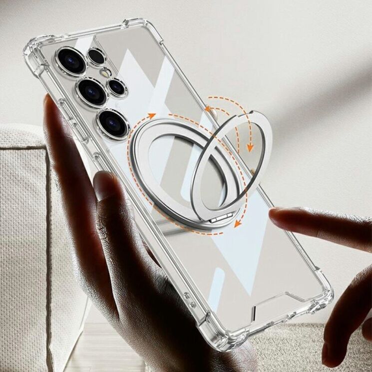 Защитный чехол GKK Airbag MagStand для Samsung Galaxy S25 Ultra (S938) - Transparent: фото 3 из 10