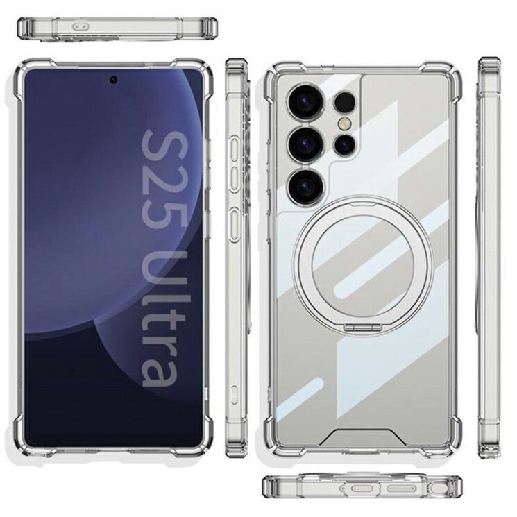 Защитный чехол GKK Airbag MagStand для Samsung Galaxy S25 Ultra (S938) - Transparent: фото 10 из 10