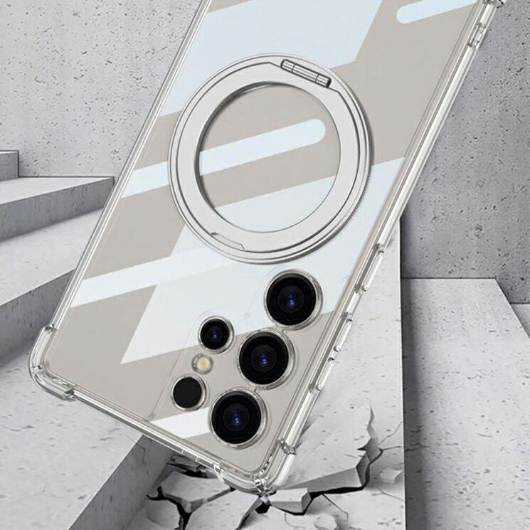 Защитный чехол GKK Airbag MagStand для Samsung Galaxy S25 Ultra (S938) - Transparent: фото 6 из 10