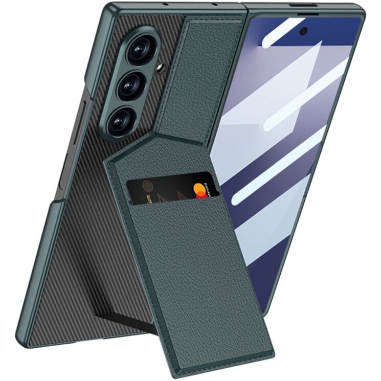 Захисний чохол GKK Wallet Kickstand для Samsung Galaxy Fold 7 - Green: фото 1 з 9