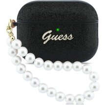 Защитный чехол Guess Glitter Pearl Strap для AirPods Pro 3 (GUAP3GLGPSK) - Black: фото 1 из 5