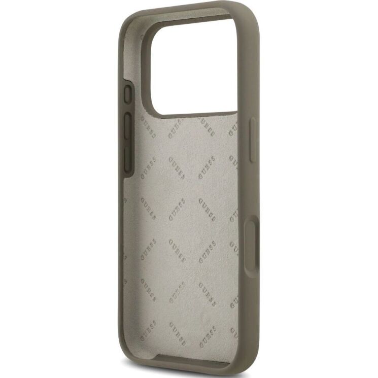 Защитный чехол Guess Silicone Big 4G Script для iPhone 17 Pro Max (GUHCP17XSC4GSMW) - Brown: фото 7 из 8