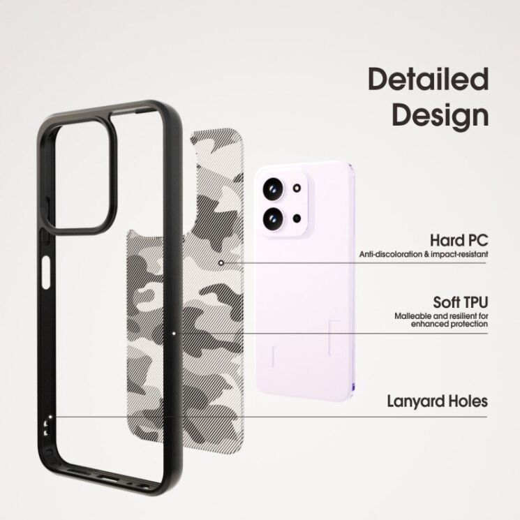 Защитный чехол IBMRS Military для Xiaomi 15T Pro - Grid Camouflage: фото 6 из 7