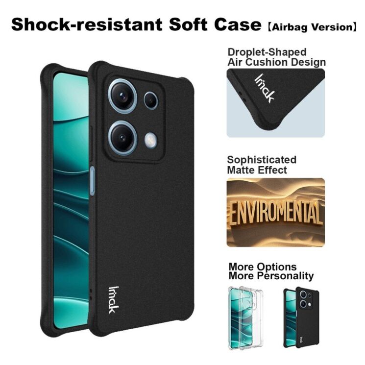 Защитный чехол IMAK Airbag Sand Case для Xiaomi Redmi Note 14S - Matte Black: фото 4 из 10