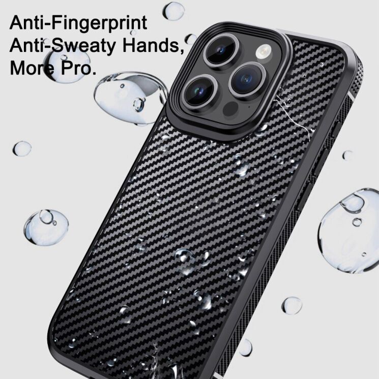 Захисний чохол IPAKY Carbon Fiber для Apple iPhone 15 - Black: фото 6 з 10