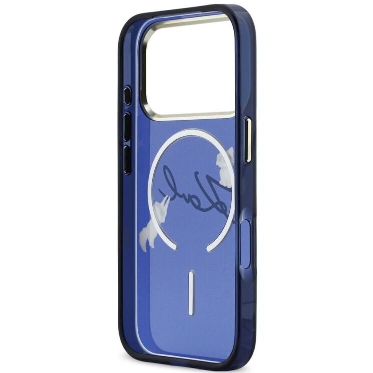 Защитный чехол Karl Lagerfeld IML Choupettes Karl Script Logo MagSafe для iPhone 17 Pro (KLHMP17L5HKSCAB) - Blue: фото 7 из 8