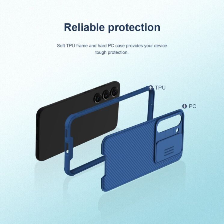 Защитный чехол NILLKIN CamShield Pro для Samsung Galaxy S23 - Blue: фото 5 из 11