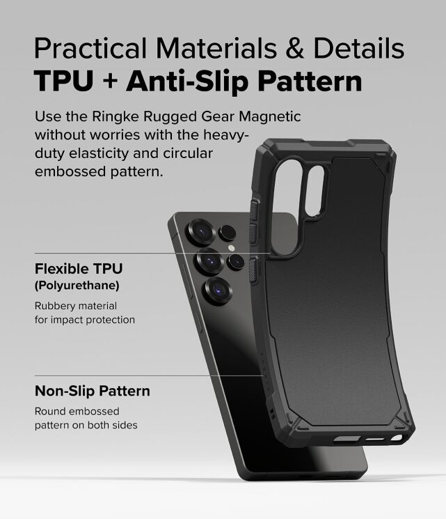Защитный чехол Ringke Rugged Gear Magnetic для Samsung Galaxy S25 Ultra (S938) 8800274969414 - Black: фото 13 из 19