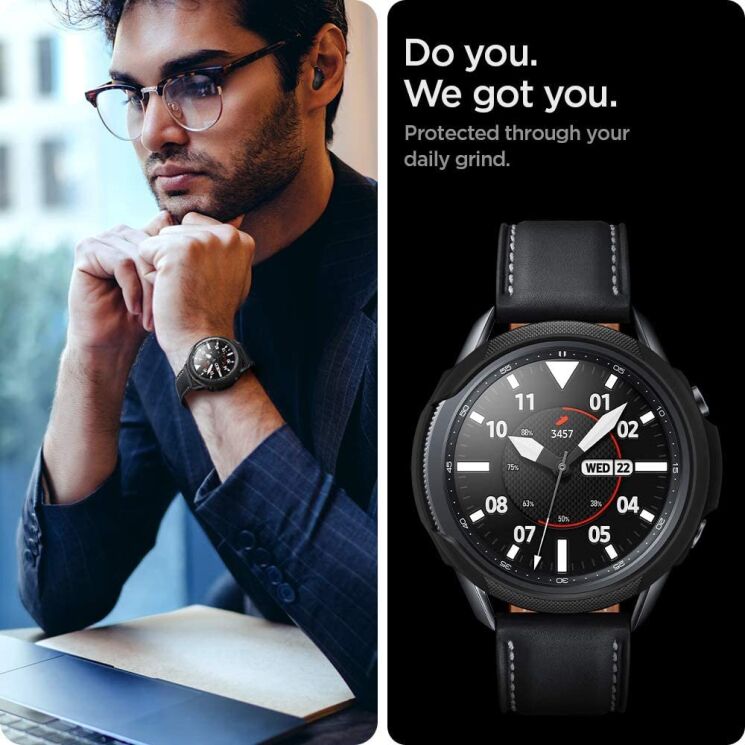 Защитный чехол Spigen (SGP) Liquid Air Case для Samsung Galaxy Watch 3 (45mm) - Black: фото 11 из 14