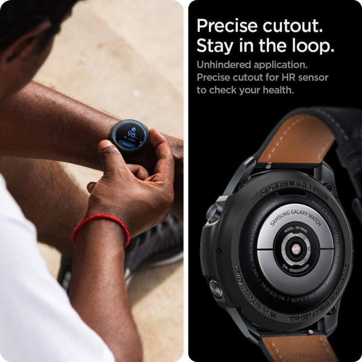 Защитный чехол Spigen (SGP) Liquid Air Case для Samsung Galaxy Watch 3 (45mm) - Black: фото 12 из 14