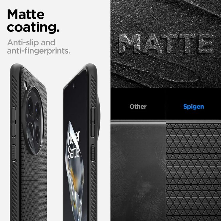 Захисний чохол Spigen (SGP) Liquid Air для OnePlus 12 (ACS07375) - Matte Black: фото 14 з 18