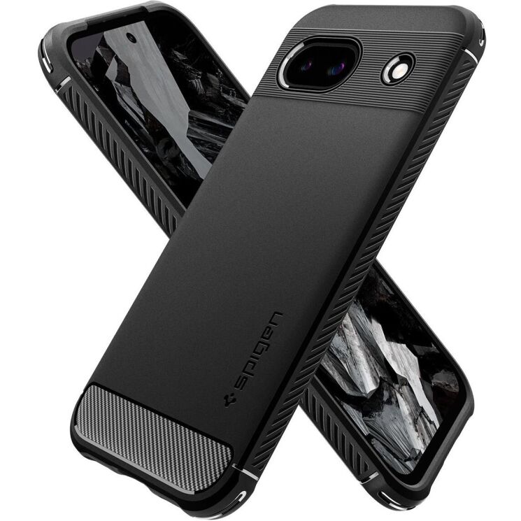 Захисний чохол Spigen (SGP) Rugged Armor для Google Pixel 8A - Matte Black: фото 3 з 16