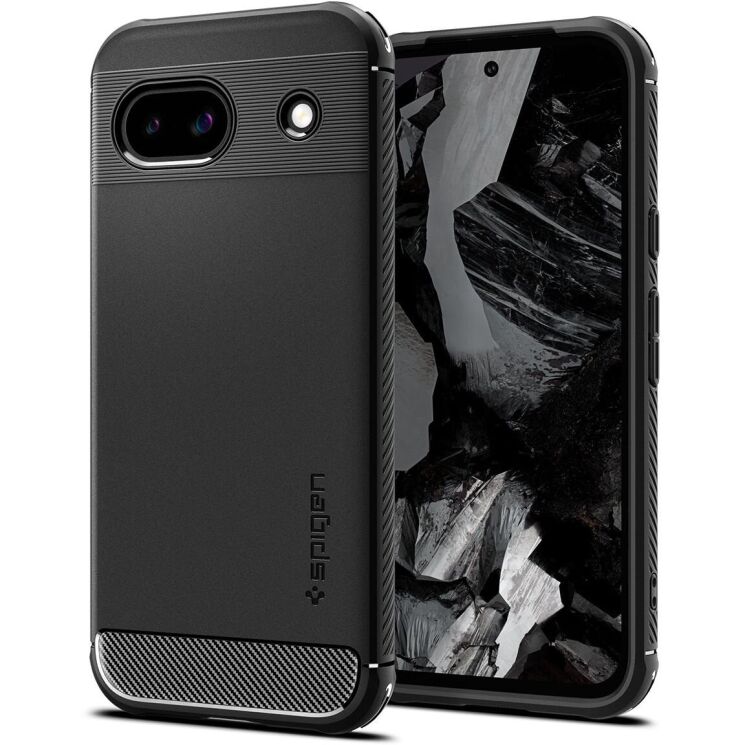 Захисний чохол Spigen (SGP) Rugged Armor для Google Pixel 8A - Matte Black: фото 1 з 16