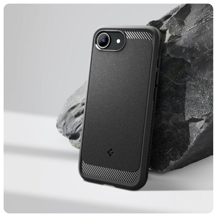 Защитный чехол Spigen (SGP) Rugged Armor (MagFit) для Apple iPhone 16e (ACS09152) - Matte Black: фото 16 из 16