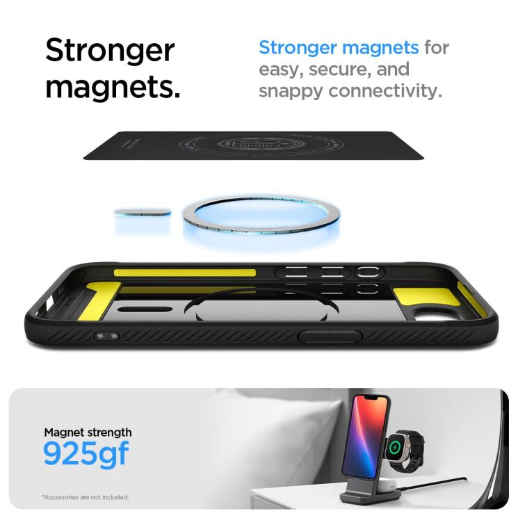 Защитный чехол Spigen (SGP) Rugged Armor (MagFit) для Apple iPhone 16e (ACS09152) - Matte Black: фото 14 из 16