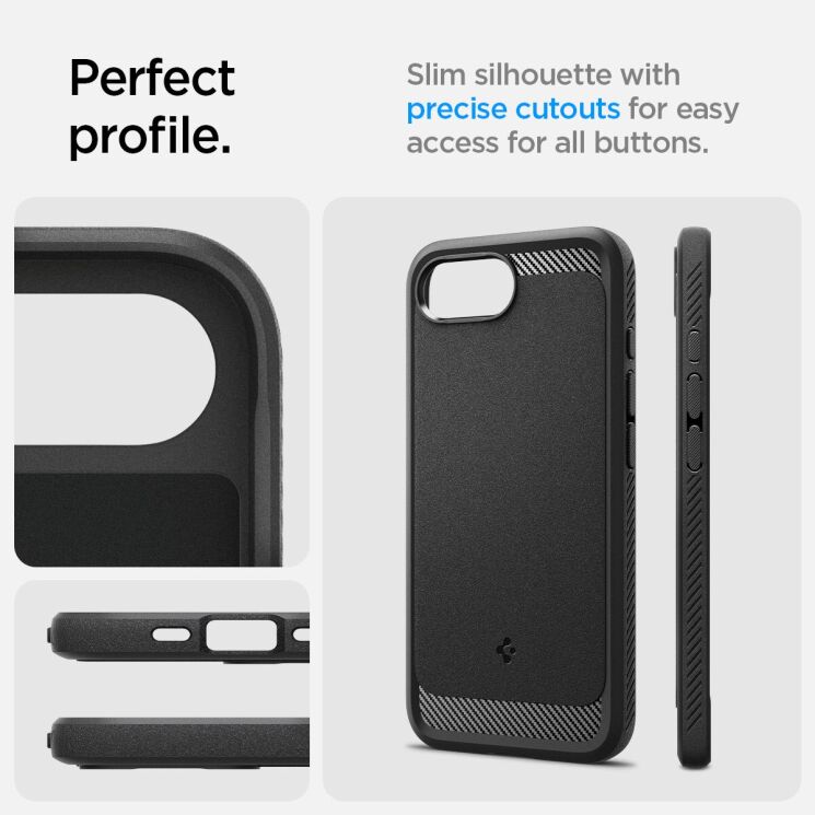 Защитный чехол Spigen (SGP) Rugged Armor (MagFit) для Apple iPhone 16e (ACS09152) - Matte Black: фото 15 из 16