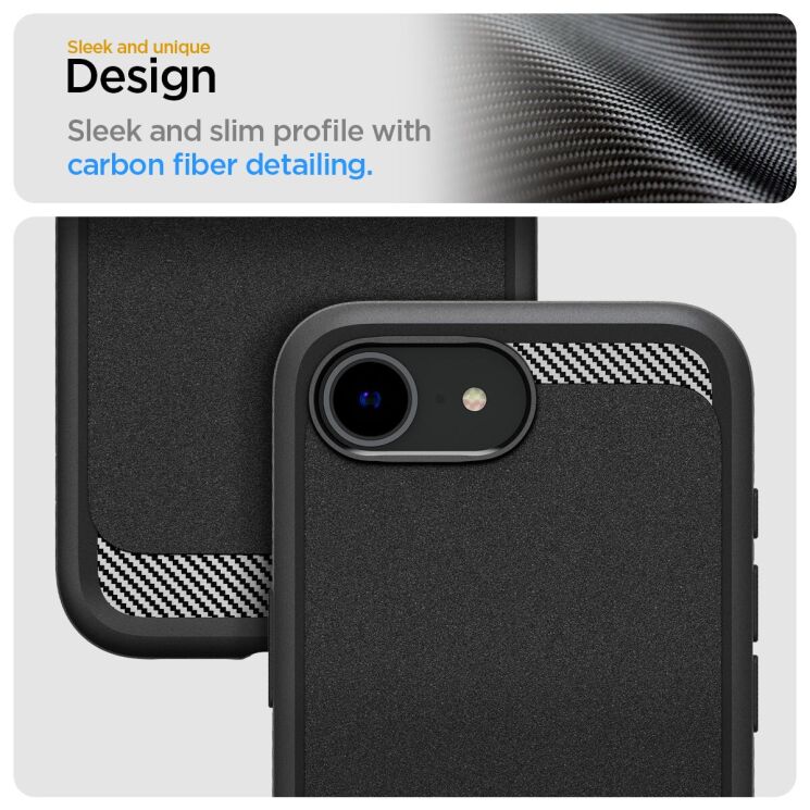 Защитный чехол Spigen (SGP) Rugged Armor (MagFit) для Apple iPhone 16e (ACS09152) - Matte Black: фото 12 из 16