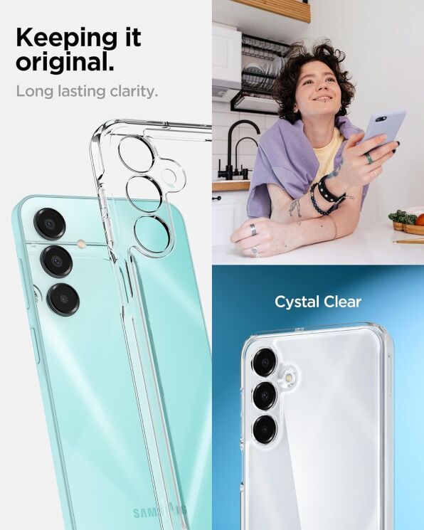 Защитный чехол Spigen (SGP) Ultra Hybrid для Samsung Galaxy A16 (A165) ACS08890 - Crystal Clear: фото 10 из 14