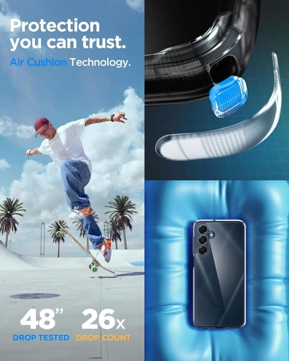 Защитный чехол Spigen (SGP) Ultra Hybrid для Samsung Galaxy A16 (A165) ACS08890 - Crystal Clear: фото 11 из 14