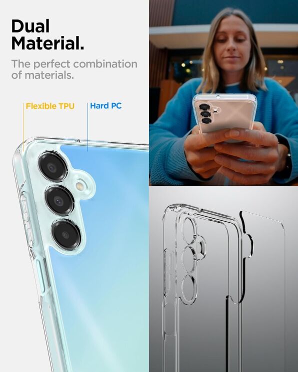 Защитный чехол Spigen (SGP) Ultra Hybrid для Samsung Galaxy A16 (A165) ACS08890 - Crystal Clear: фото 12 из 14