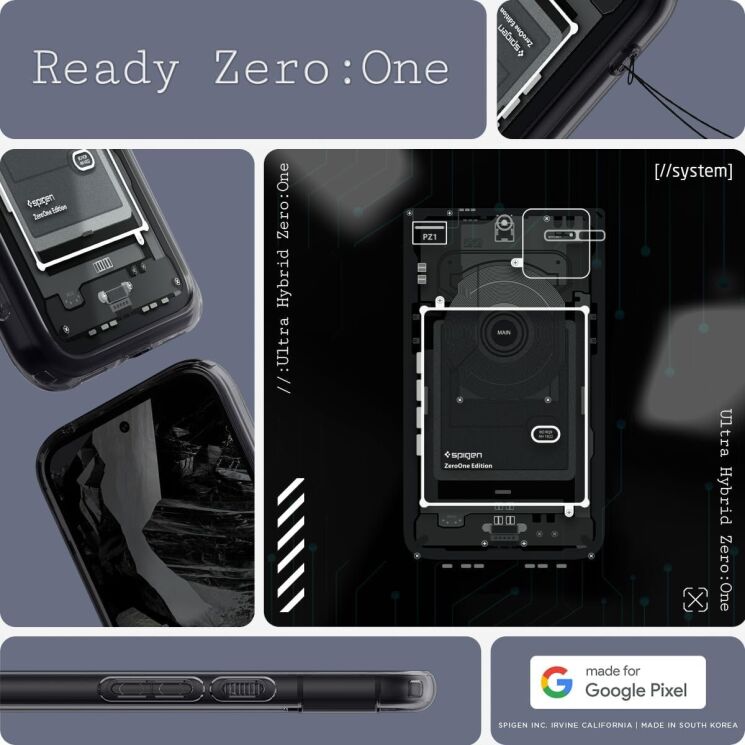 Защитный чехол Spigen (SGP) Ultra Hybrid Zero One для Google Pixel 8A (ACS07261) - Black: фото 16 из 16