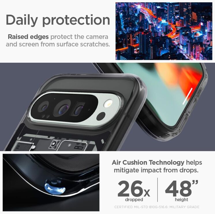 Защитный чехол Spigen (SGP) Ultra Hybrid Zero One для Google Pixel 9 Pro XL (ACS07722) - Black: фото 13 из 14