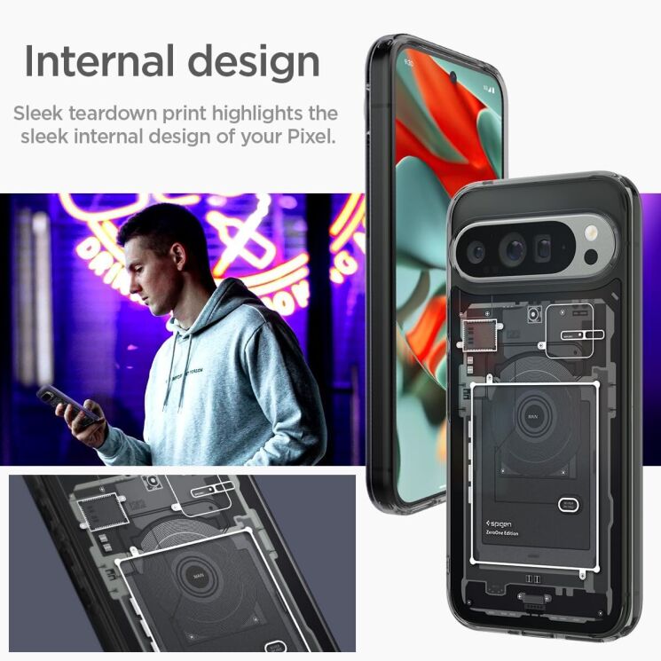 Защитный чехол Spigen (SGP) Ultra Hybrid Zero One для Google Pixel 9 Pro XL (ACS07722) - Black: фото 12 из 14