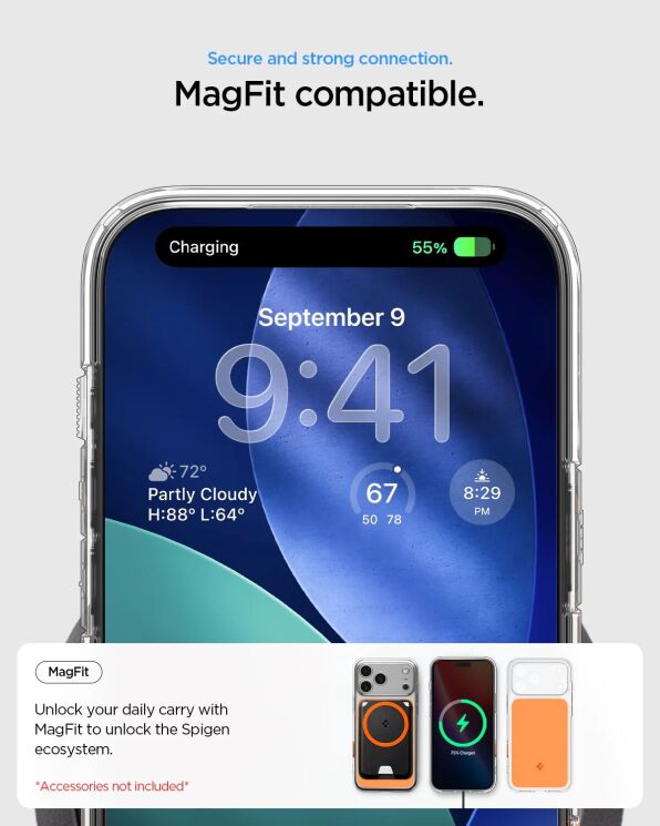 Захисний чохол Spigen Ultra Hybrid T MagFit для iPhone 17 Pro (ACS10477) - Glossy Orange: фото 15 з 15