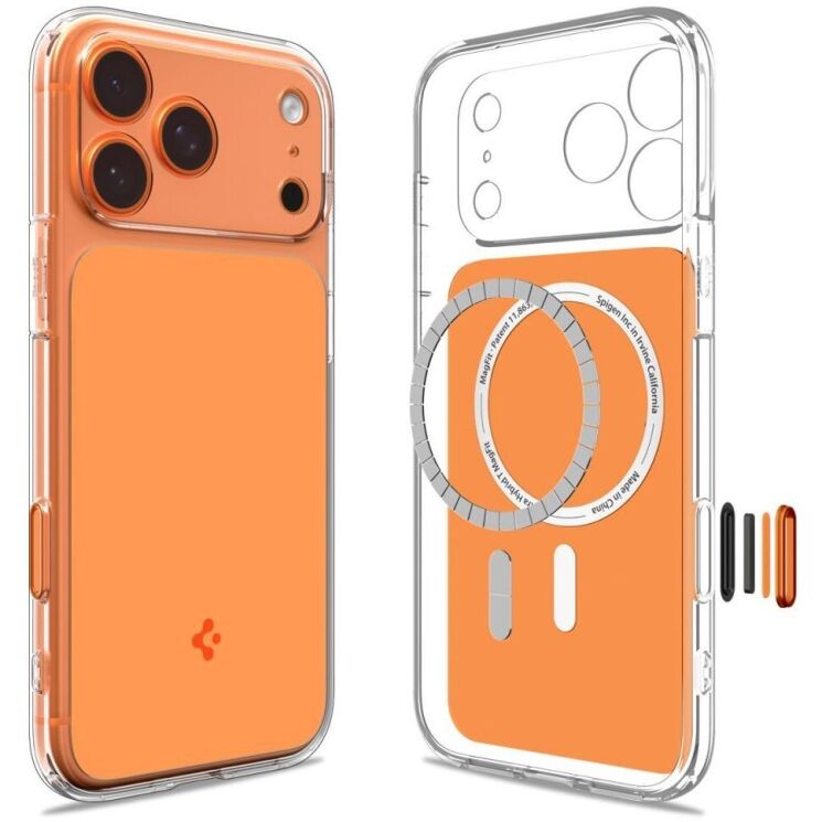 Захисний чохол Spigen Ultra Hybrid T MagFit для iPhone 17 Pro (ACS10477) - Glossy Orange: фото 2 з 15