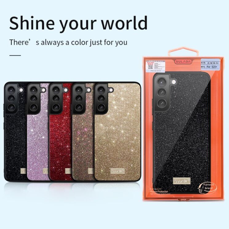 Защитный чехол SULADA Dazzling Glittery для Samsung Galaxy S25 Plus (S936) - Black: фото 6 из 6