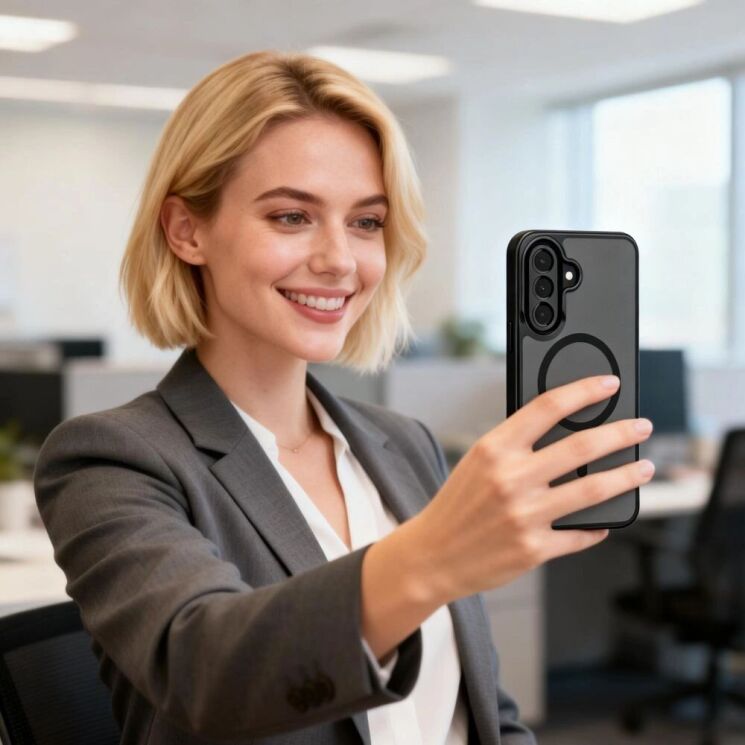 Защитный чехол Tech-Protect Magmat MagSafe для Samsung Galaxy A57 (A576) - Matte Black: фото 6 из 7