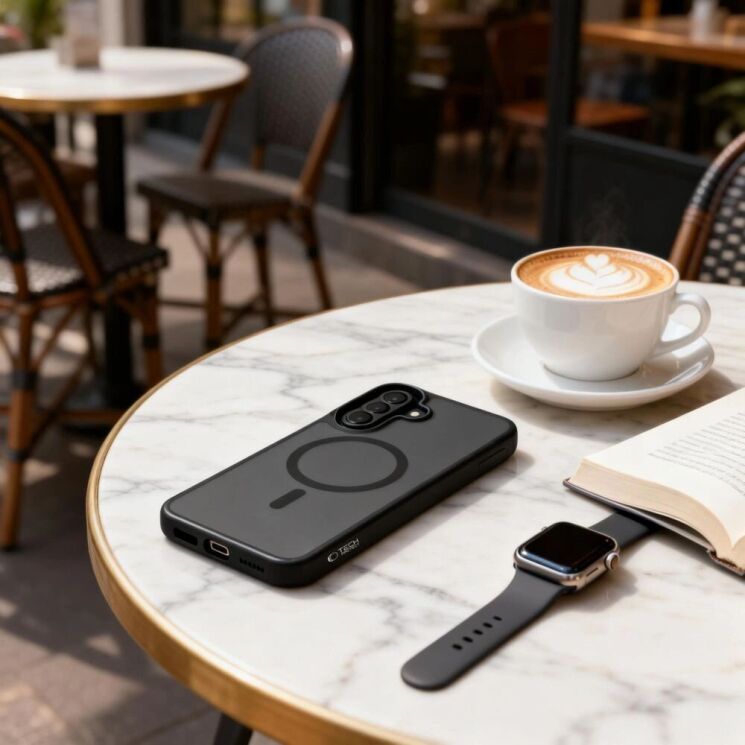 Защитный чехол Tech-Protect Magmat MagSafe для Samsung Galaxy A57 (A576) - Matte Black: фото 5 из 7