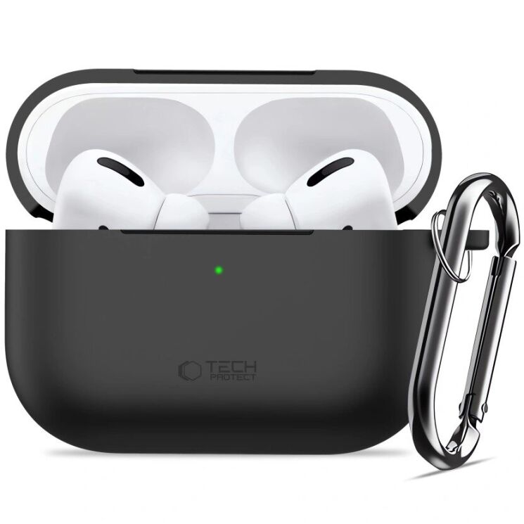 Защитный чехол Tech-Protect Silicone Hook для AirPods Pro 3 - Black: фото 3 из 8