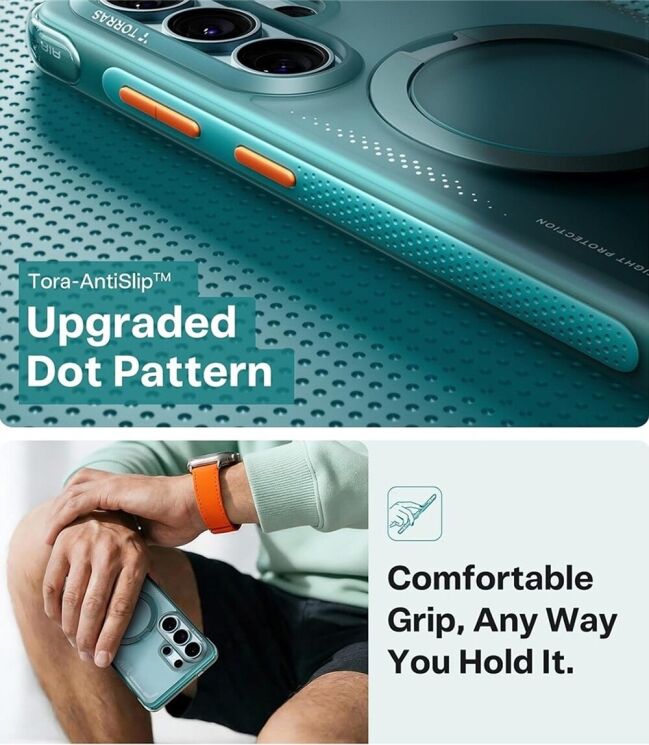 Захисний чохол TORRAS Ostand Q3 Air для Samsung Galaxy S26 Ultra - Dark Purple: фото 8 з 11