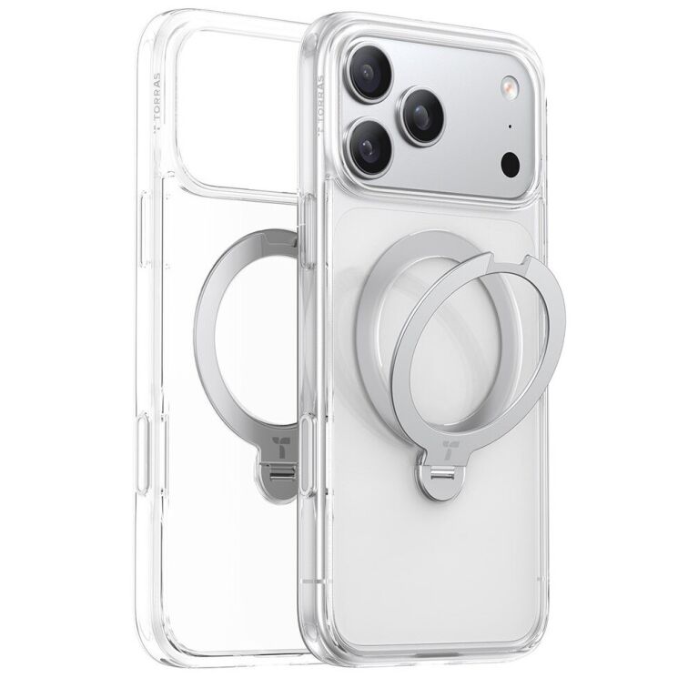 Захисний чохол TORRAS Ostand Spin MagSafe для Apple iPhone 17 Pro - Transparent: фото 2 з 8