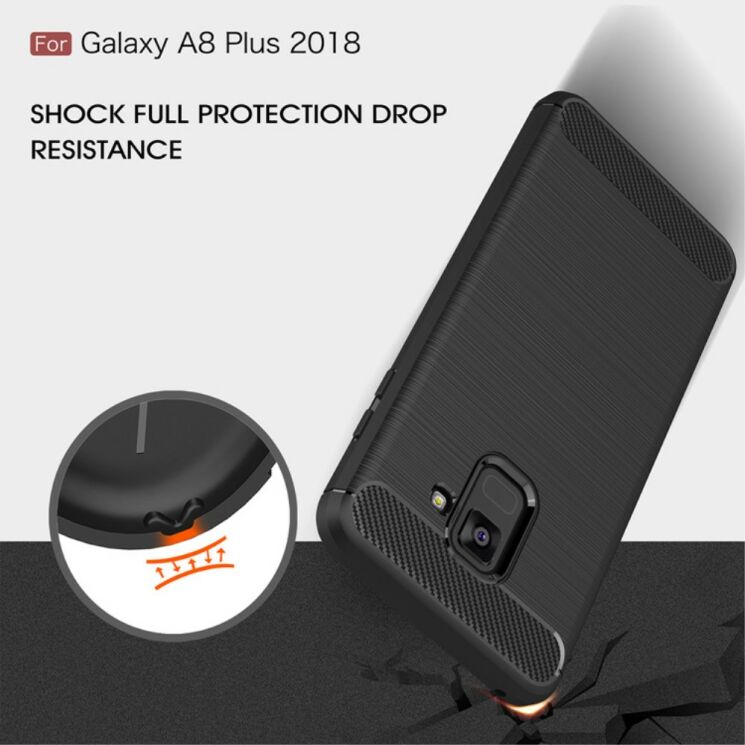 Защитный чехол UniCase Carbon для Samsung Galaxy A8+ 2018 (A730) - Dark Blue: фото 6 из 9