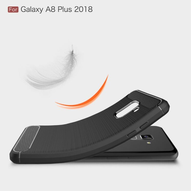 Защитный чехол UniCase Carbon для Samsung Galaxy A8+ 2018 (A730) - Dark Blue: фото 7 из 9