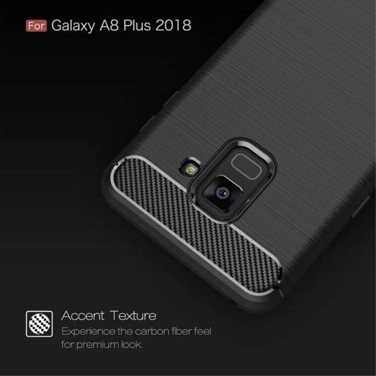 Защитный чехол UniCase Carbon для Samsung Galaxy A8+ 2018 (A730) - Dark Blue: фото 4 из 9