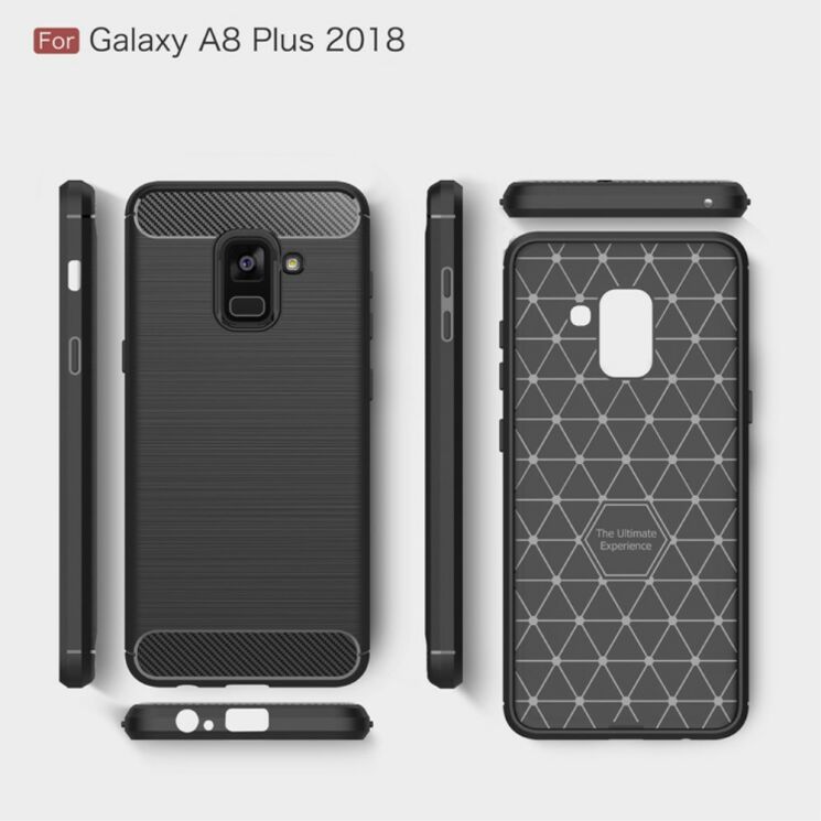 Защитный чехол UniCase Carbon для Samsung Galaxy A8+ 2018 (A730) - Dark Blue: фото 9 из 9
