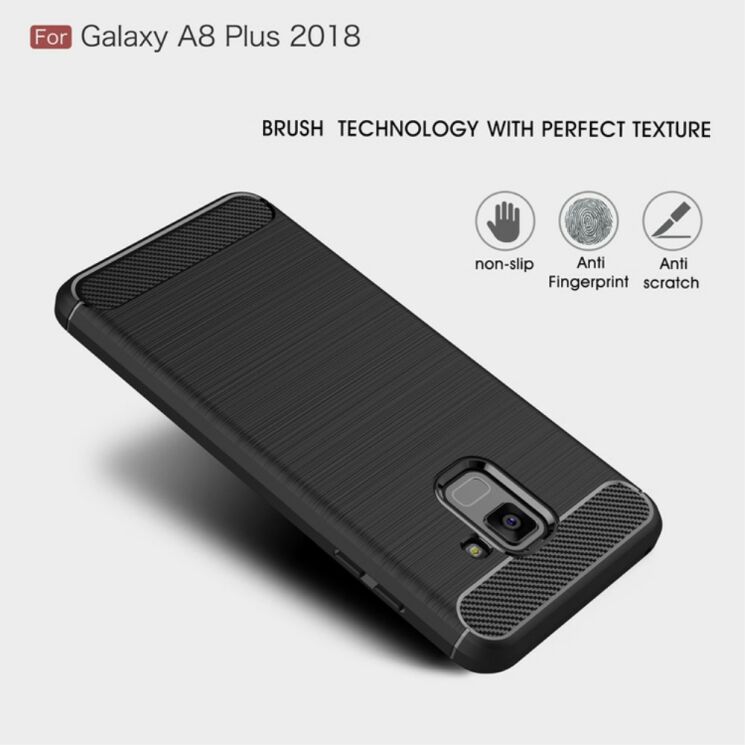 Защитный чехол UniCase Carbon для Samsung Galaxy A8+ 2018 (A730) - Dark Blue: фото 3 из 9