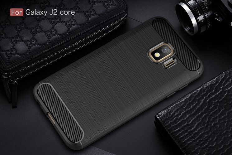 Защитный чехол UniCase Carbon для Samsung Galaxy J2 Core (J260) - Black: фото 2 из 8